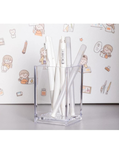 Soporte de Lápiz y Bolígrafo Acrílico HSYMQ 6.6x6.6x10.2cm