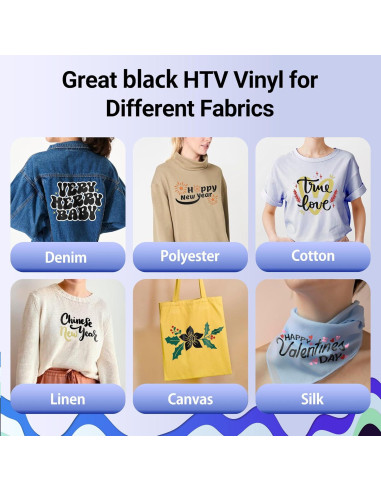 Vinilo de Transferencia de Calor Amavinyl Negro 30.48 cm x 10.67 m