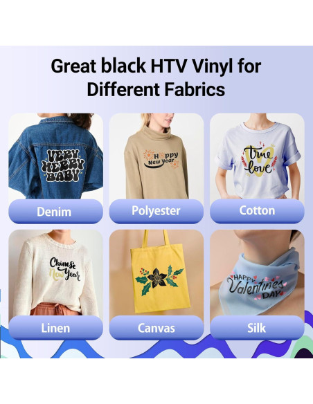 Vinilo de Transferencia de Calor Amavinyl Negro 30.48 cm x 10.67 m