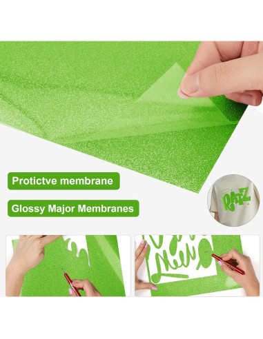 Vinilo de Transferencia de Calor HTV Brillante HYQJJ Verde 30.48x3.05m