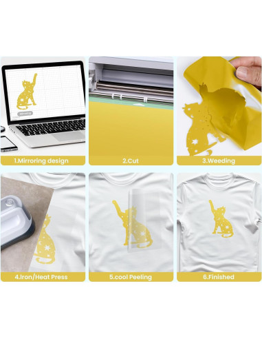 Vinilo de Transferencia de Calor Sileelis 12x10.67m Dorado Mate