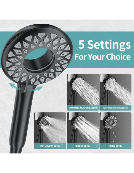Cabezal de Ducha Doble EAARSUO 10" con Filtro y Spray de Mano