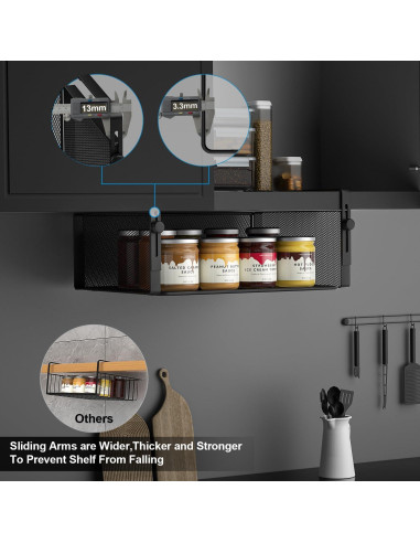 Organizador Bajo Estante AmonHouseware 2 Cestas Ajustables Negro