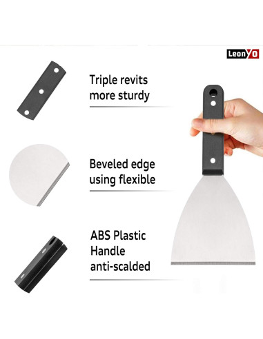 Juego de 2 raspadores de acero inoxidable Leonyo para cocina