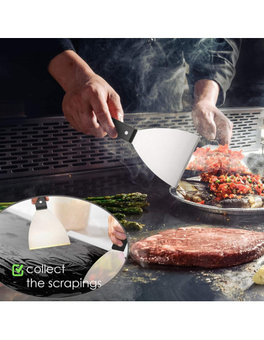 Juego de 2 raspadores de acero inoxidable Leonyo para cocina