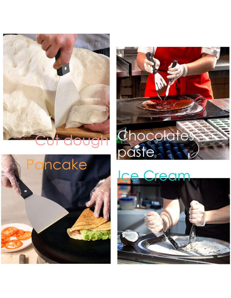 Juego de 2 raspadores de acero inoxidable Leonyo para cocina