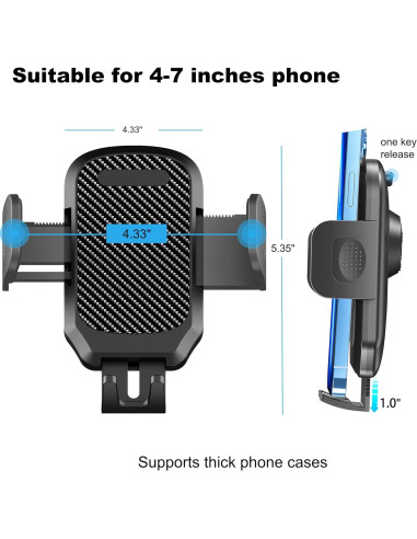Soporte para Teléfono de Coche Qiling - Espejo Retrovisor Ajustable