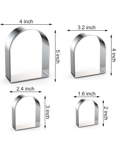 Juego de Cortadores de Galletas Arco QAAQS - 4 Tamaños 2