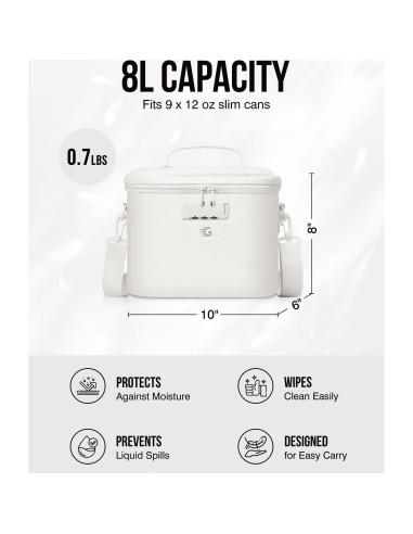 Bolsa de Almuerzo Aislante GLORIEROO Beige 8L Cerrable