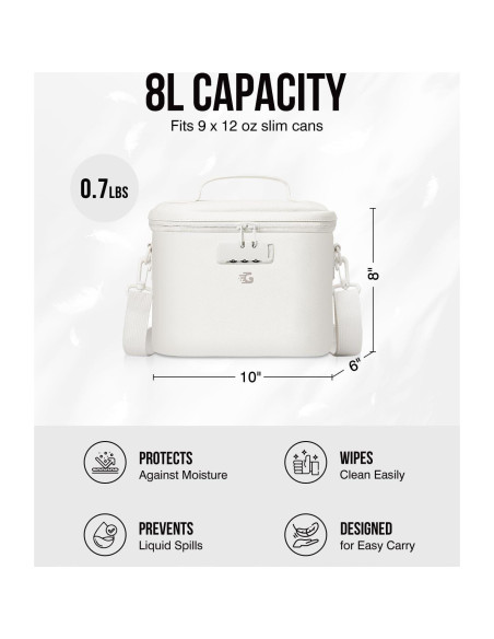 Bolsa de Almuerzo Aislante GLORIEROO Beige 8L Cerrable