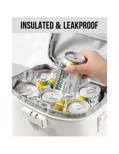 Bolsa de Almuerzo Aislante GLORIEROO Beige 8L Cerrable