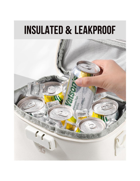 Bolsa de Almuerzo Aislante GLORIEROO Beige 8L Cerrable