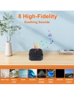 LUXSWAY Máquina de Ruido Blanco Portátil con 8 Sonidos Naturales 2