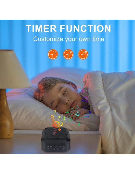 LUXSWAY Máquina de Ruido Blanco Portátil con 8 Sonidos Naturales