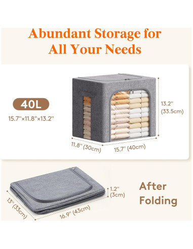 Bins de Almacenamiento de Ropa Lifewit 40L Plegables 3 Paquete