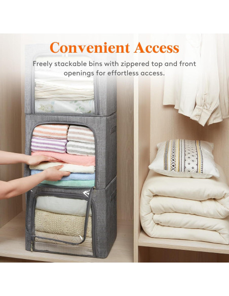 Bins de Almacenamiento de Ropa Lifewit 40L Plegables 3 Paquete