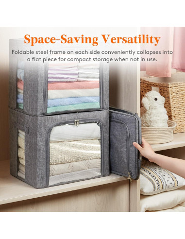 Bins de Almacenamiento de Ropa Lifewit 40L Plegables 3 Paquete