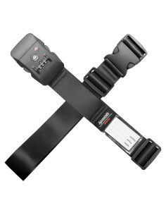 Correa de Equipaje Cruzada Apromisith Negra 20-32" con Candado TSA