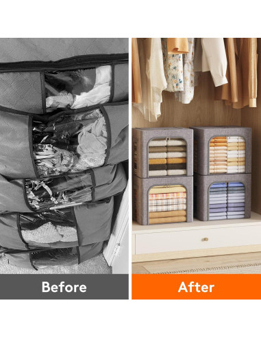 Bins de Almacenamiento de Ropa Lifewit 40L Plegables 3 Paquete