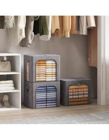 Bins de Almacenamiento de Ropa Lifewit 40L Plegables 3 Paquete