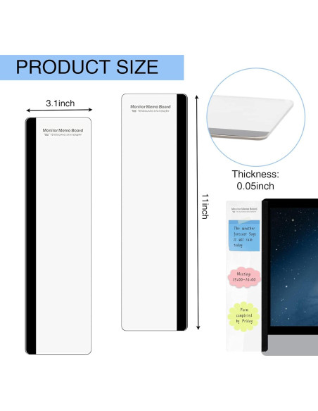 Tablero de Memoria Acrílico Edooi 27.9x7.9cm 2 Piezas