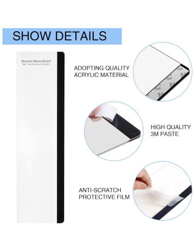 Tablero de Memoria Acrílico Edooi 27.9x7.9cm 2 Piezas