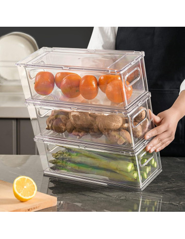 Organizadores Apilables Eanpet 4 Pack para Refrigerador 22.1 cm