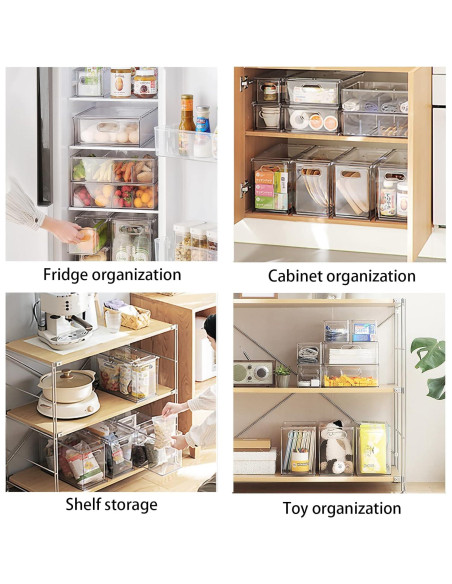 Organizadores Apilables Eanpet 4 Pack para Refrigerador 22.1 cm