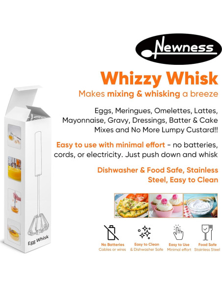 Batidor de Huevos Newness 30.48 CM Acero Inoxidable 2 Pack