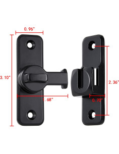Cerradura de Pestillo de Seguridad INIRET Negra 2.54cm 2