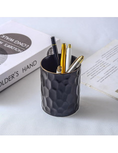 Soporte de Lápiz Cerámica YOSCO Negro 8.76x8.76x9.53 cm 2