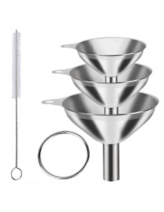Juego de 3 Embudos Pequeños de Acero Inoxidable Lmoszuak