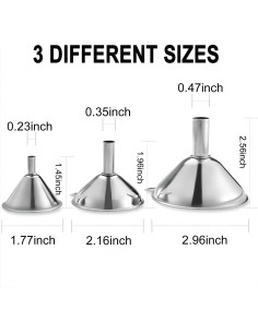 Juego de 3 Embudos Pequeños de Acero Inoxidable Lmoszuak 2