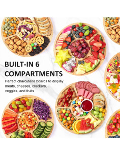 Tabla de Charcutería Zenzemwa Redonda 31.5 cm con Tapa 2