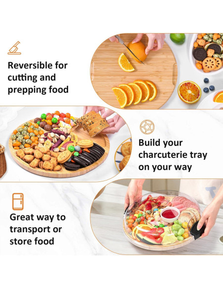 Tabla de Charcutería Zenzemwa Redonda 31.5 cm con Tapa