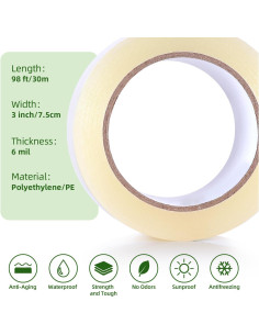 Cinta de Reparación para Invernaderos Ohuhu 7.6 cm x 29.9 m PE 2