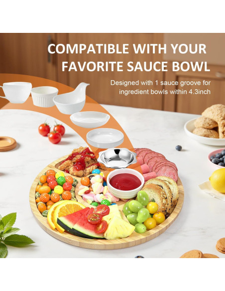 Tabla de Charcutería Zenzemwa Redonda 31.5 cm con Tapa
