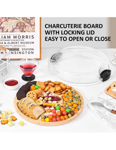 Tabla de Charcutería Zenzemwa Redonda 31.5 cm con Tapa