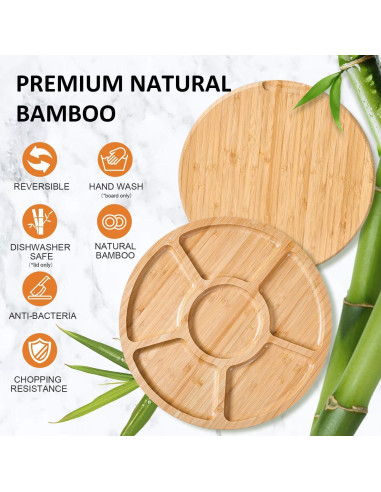 Tabla de Charcutería Zenzemwa Redonda 31.5 cm con Tapa