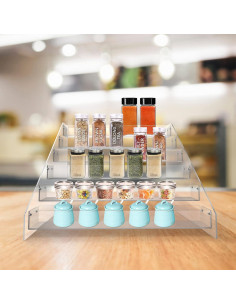 Organizador de Especias WUIVIUT Acrílico 3 Niveles 31x34.3x24.1 cm 2