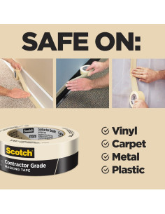 Cinta de Enmascarar Scotch 1.8 cm x 54.9 m, Adhesivo Fuerte 2