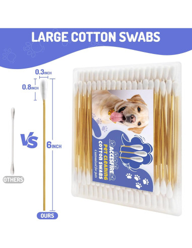 Bastones de Algodón Grandes para Perros XTM 100PCS 15.24cm