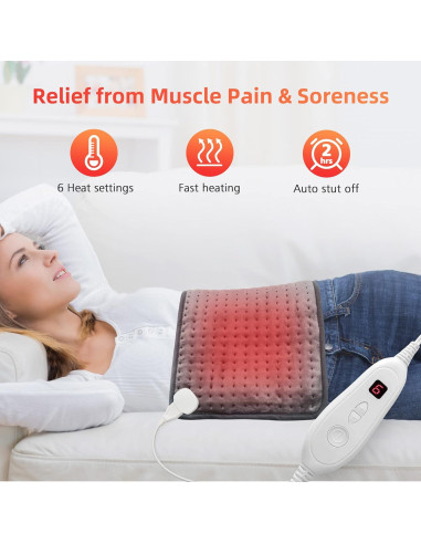 Almohadilla Térmica Comfier CF-019F3 12x24" 6 Niveles Calor