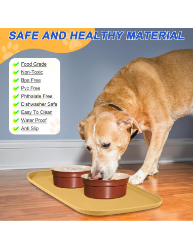 Alfombrilla de Silicona para Mascotas SMILOOL 48.3x30.5cm Beige