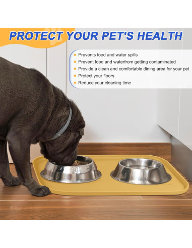 Alfombrilla de Silicona para Mascotas SMILOOL 48.3x30.5cm Beige