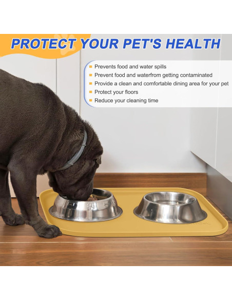 Alfombrilla de Silicona para Mascotas SMILOOL 48.3x30.5cm Beige