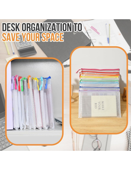 24 Bolsas de Almacenamiento de Malla YOPCDJ A3 43x30 cm