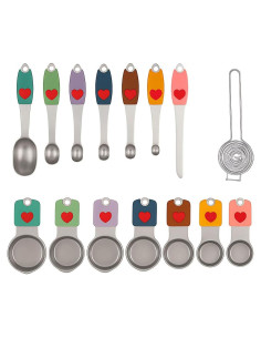 Juego de Cucharas y Tazas Medidoras Magnéticas IBER KING 14 Piezas