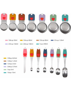 Juego de Cucharas y Tazas Medidoras Magnéticas IBER KING 14 Piezas 2