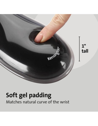 Reposamuñecas de Gel Duo Kensington Mediano Negro Ergonómico
